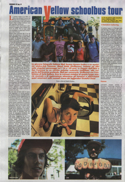 Frigidaire n°227 di settembre 2010 Reportage “American Yellow Schoolbus Tour”